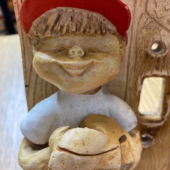 Vintage Baseball Boy Holding Glove Light-Switch Covers Plate Decor - Picture 2 of 6